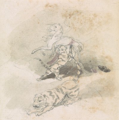 A Tiger Attacking a Horse by Robert Mabon