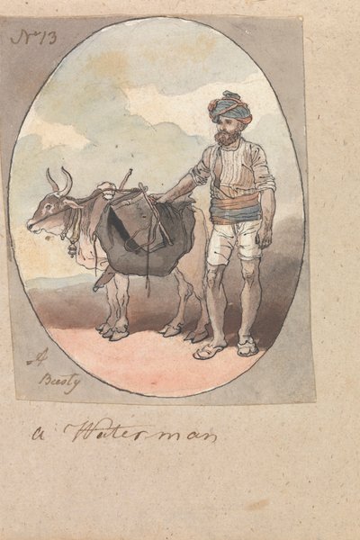A Waterman with his Ox or Bullock by Robert Mabon
