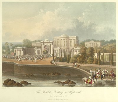 The British Residency at Hyderabad, drawn in 1813 by Robert Melville Grindlay