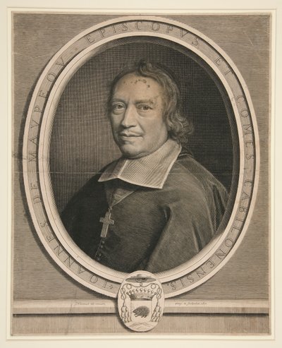 Portrait of Jean de Maupeou, Bishop and Count of Chalons-sur-Saone by Robert Nanteuil