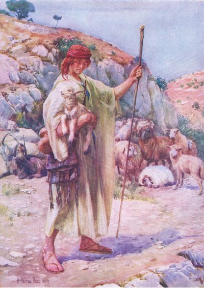 David the shepherd, from The Bible Picture Book published by Thomas Nelson, c.1950 by Robert Payton Reid