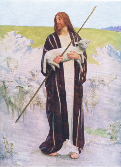 The good shepherd, from The Bible Picture Book published by Thomas Nelson, c.1950 by Robert Payton Reid