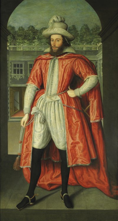 Portrait of William Pope, 1st Earl of Downe 1573-1631 as a Knight of the Bath, c. 1610 by Robert Peake the elder