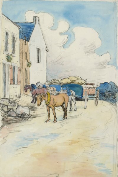 Outside the Wine Shop by Robert Polhill Bevan
