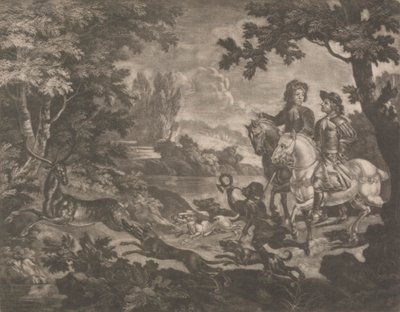 Huntsmen Chasing a Stag by Robert Robinson