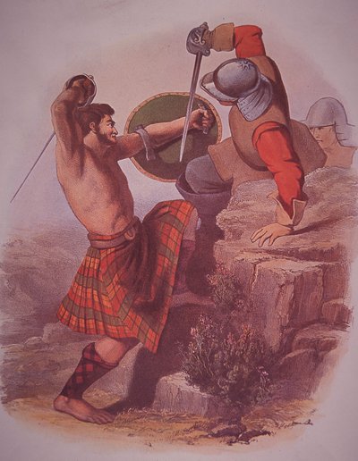 Highland Warrior of Clan MacMillan by Robert Ronald (after) McIan