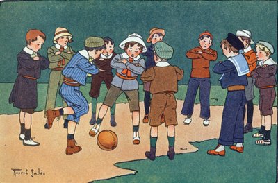 German Ball (game played with crossed arms). Engraving in 