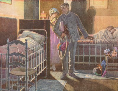 Parents Quietly Delivering Christmas Presents to Their Sleeping Children by Robert Salles