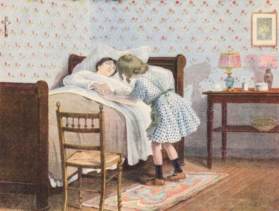 Young Girl Caring for Her Sick Mother by Robert Salles
