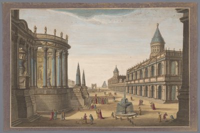 View of the Temple of Vesta, the Pyramid of Cestius, and Other Buildings in Rome by Robert Sayer (possibly)