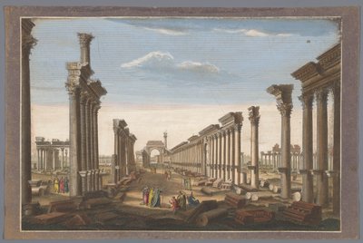 View of the Ruins of the Arch of the Colonnade in Palmyra, Seen from the West by Robert Sayer (possibly)