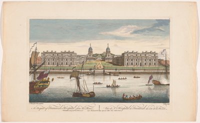 View of Greenwich Hospital on the River Thames in Greenwich by Robert Sayer