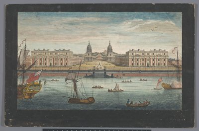 View of Greenwich Hospital on the River Thames in Greenwich (London) by Robert Sayer
