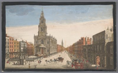 View of Somerset House and St. Mary-le-Strand Church in London by Robert Sayer