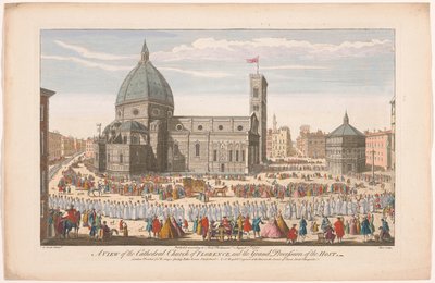 View of the Cathedral of Florence with a Procession on Corpus Christi by Robert Sayer