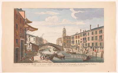 View of the Ponte delle Guglie over the Canale di Cannaregio in Venice by Robert Sayer