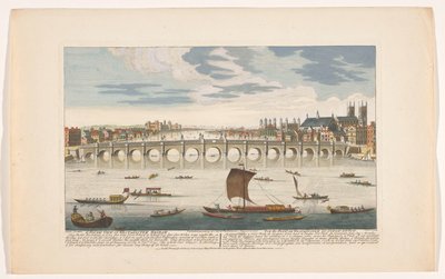 View of Westminster Bridge over the River Thames, London by Robert Sayer