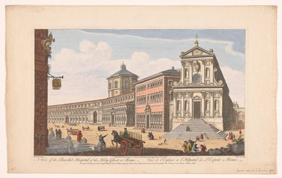 View of the Church & Hospital of the Holy Ghost at Rome by Robert Sayer