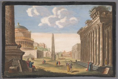 View of the Ruins of the Column of Trajan, the Arch of Constantine, and Other Monuments in Rome by Robert Sayer