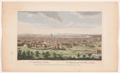 View of the City of London from the North Side, A North View of London (title on object), London (series title) by Robert Sayer