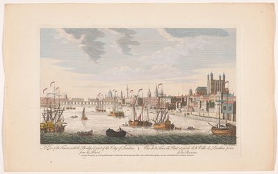 View of the City of London from the River Thames by Robert Sayer