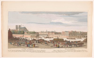 View of the City of Paris from the Quai de Miramion (Paris series) by Robert Sayer
