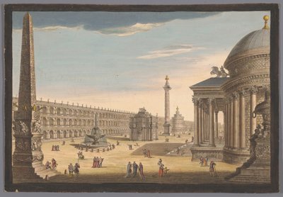 View of an Obelisk, a Triumphal Arch, a Column, and Other Buildings in Rome (Rome in Its Original Splendor) by Robert Sayer