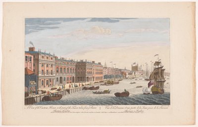 View of the Custom House on the River Thames in London (London series) by Robert Sayer
