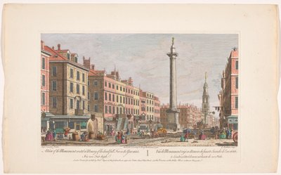 View of the Monument to the Great Fire of London by Robert Sayer