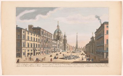 View of the Palazzo Pamphili and Piazza Navona in Rome (Rome) (series title) by Robert Sayer