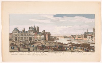 View of the Town Hall and the Seine River in Paris (series title: Paris) by Robert Sayer