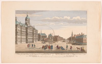 View of the Town Hall in Amsterdam with Firefighters on the Dam by Robert Sayer