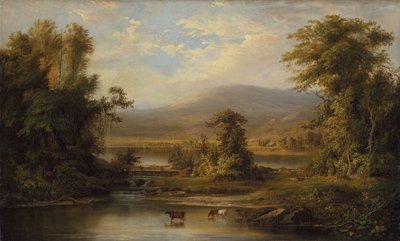 Landscape with Cows Watering in a Stream by Robert Seldon Duncanson