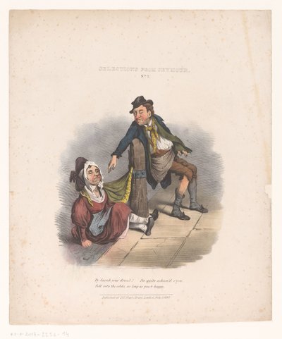 Caricature with Drunken Man and Woman by Robert Seymour (attributed to)