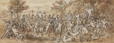 Figure Study of a Bacchanalia Celebration in a Wooded Landscape by Robert Smirke