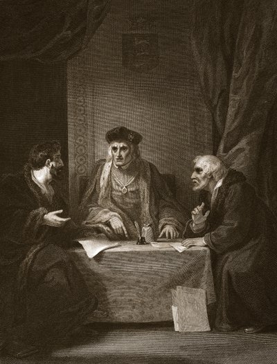Henry VII with Empson and Dudley, engraved by Worthington, illustration from David Hume