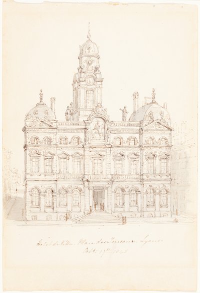 Hôtel de Ville, Place des Terreaux, Lyon by Robert Smirke