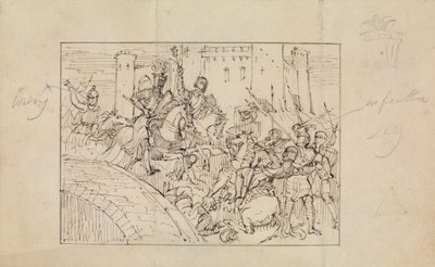 Study of Armored Knights in Battle with Horses by Robert Smirke