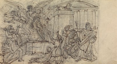 Study of a Woman, being Taken Away by a Winged Being by Robert Smirke