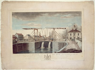 An East View of the Bridge and New Dock at Kingston upon Hull by Robert Thew