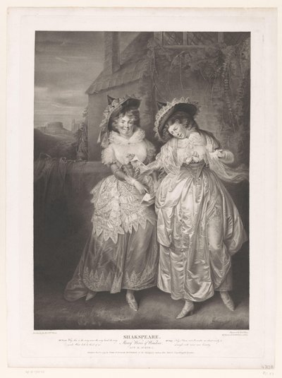 Mrs. Ford and Mrs. Page with the Love Letter from John Falstaff by Robert Thew