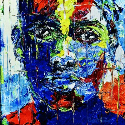 Colorful Abstract Face by Robert Thirtle