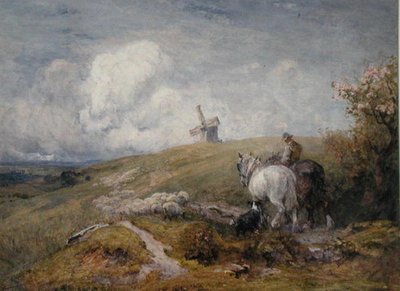 Driving Sheep on the South Downs by Robert Thorne Waite