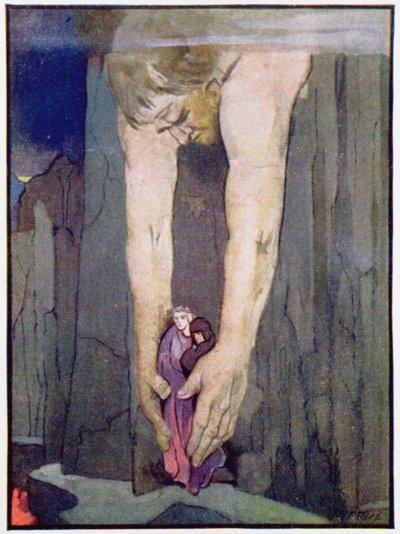 Antaeus setting down Virgil and Dante in the Last Circle of Hell by Robert Traill Rose