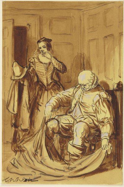 Falstaff and Mistress Ford (scene from the Merry Wives of Windsor, 4.2) by Robert Walter Weir