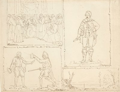 Four sketches by Robert Walter Weir