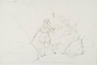 Ilmarinen Forging the Sampo; Original Drawing for the Series 