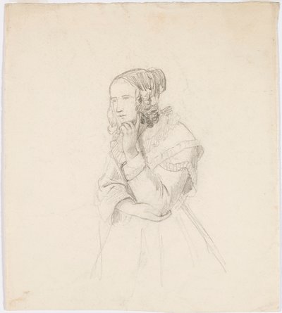 Woman Resting Her Chin on Her Left Hand by Robert Wilhelm Ekman