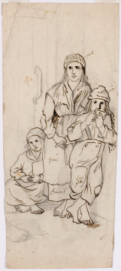 Woman, Boy, and Girl in Folk Costume by Robert Wilhelm Ekman