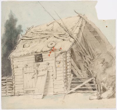 Building with a Thatched Roof by Robert Wilhelm Ekman